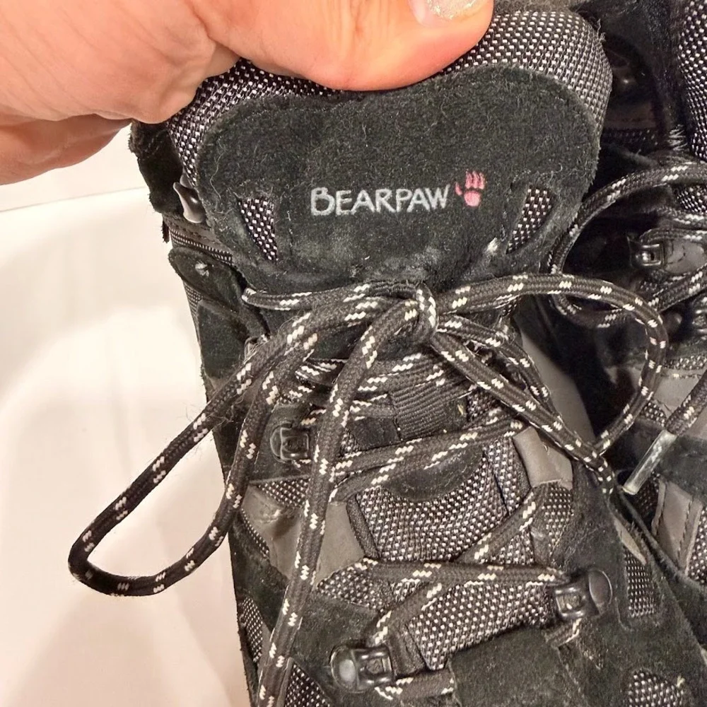 Bearpaw Brock Mens Hiking Boots Black Trail‎ Shoes Size 9 Camping Gorp Granola